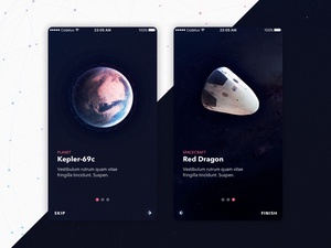 Free Space UI Kit – Walkthrough Screens