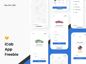Interface utilisateur de l’application de réservation de taxi