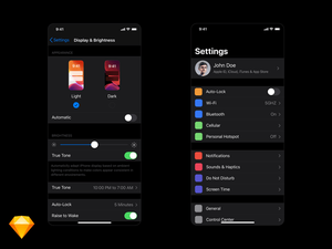 iOS 13 Darkmode – Panneau paramètres