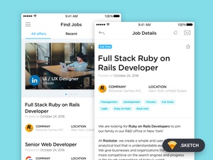 Job Application App Concept for iOS