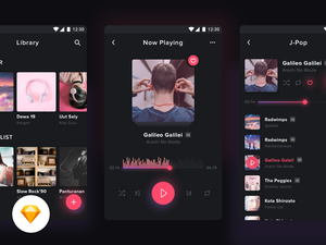 Android Music Player App Sketch Resource