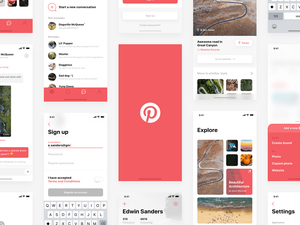 Редизайн приложения Pinterest для iPhone X