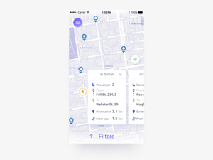 Taxi App Concept – Rides Screen