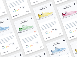 Schuhe Store App Bildschirme