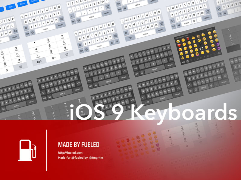 Ultimate iOS 9 Keyboard Kit Sketch Resource
