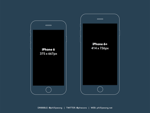 Estilo pizarra iPhone 6 / 6+ Wireframes