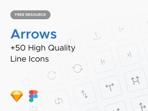 56 Arrows Icons – Sketch Freebie