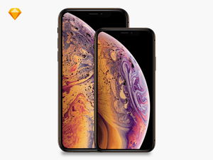 iPhone XS & iPhone XS Max Mockups for Sketch