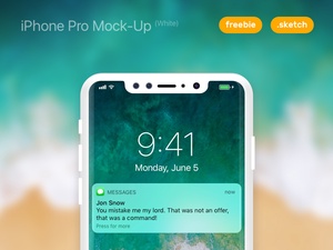 iPhone Pro White Mockup