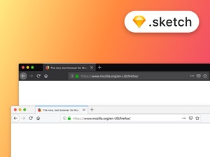 Firefox ブラウザ モックアップ Sketch テンプレート