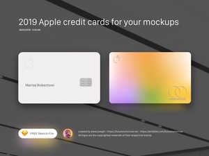 Maquettes de carte de crédit Apple pour Sketch