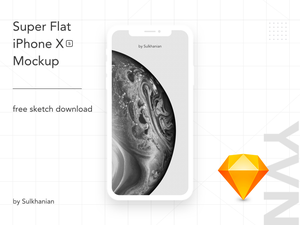 iPhone XS Super Flat Mockup Sketch