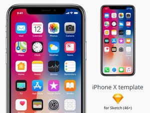 iPhone X Template for Sketch