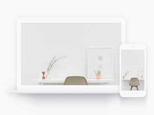Maquettes blanches MacBook & iPhone