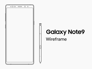 Samsung Галактика Примечание 9 Наброски Wireframe
