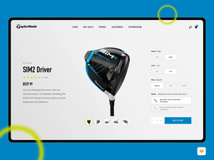 Taylormade Golf -сайт редизайн концепции концепции