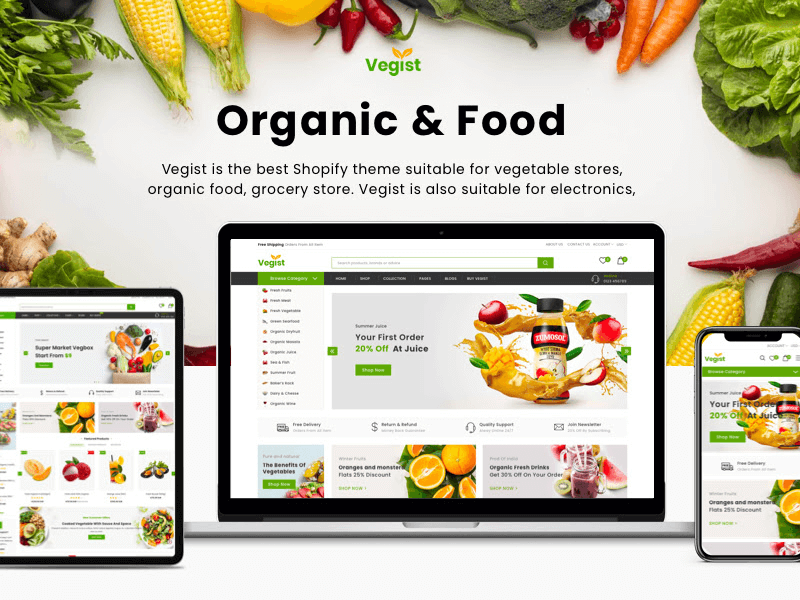 Organic Food UI Kit - Free Sketch Resource