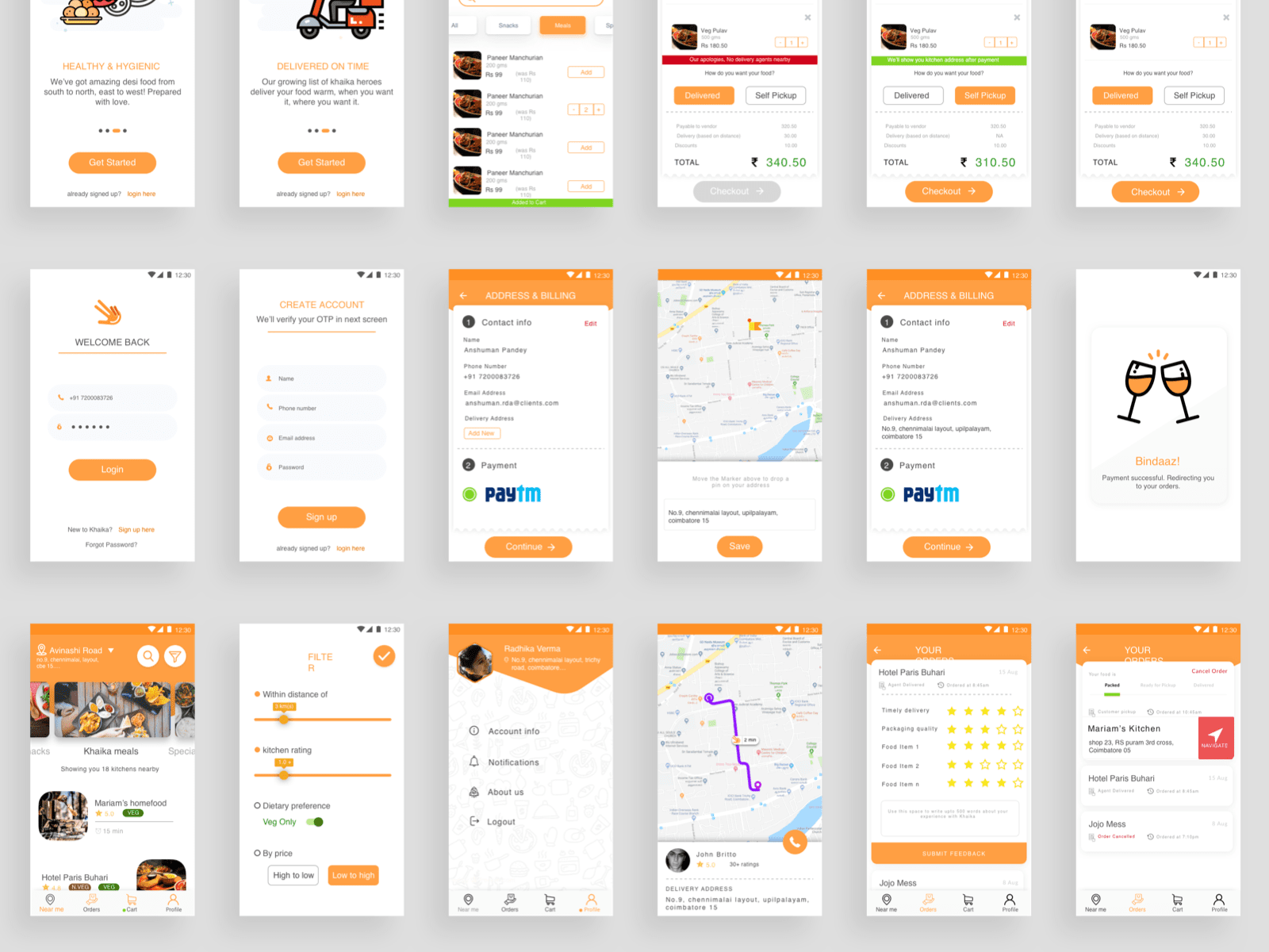 Food Delivery Mobile App Sketch Resource