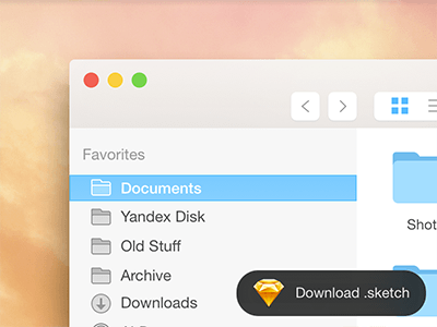 OS X Yosemite Finder Facelift Sketch Ressourcen