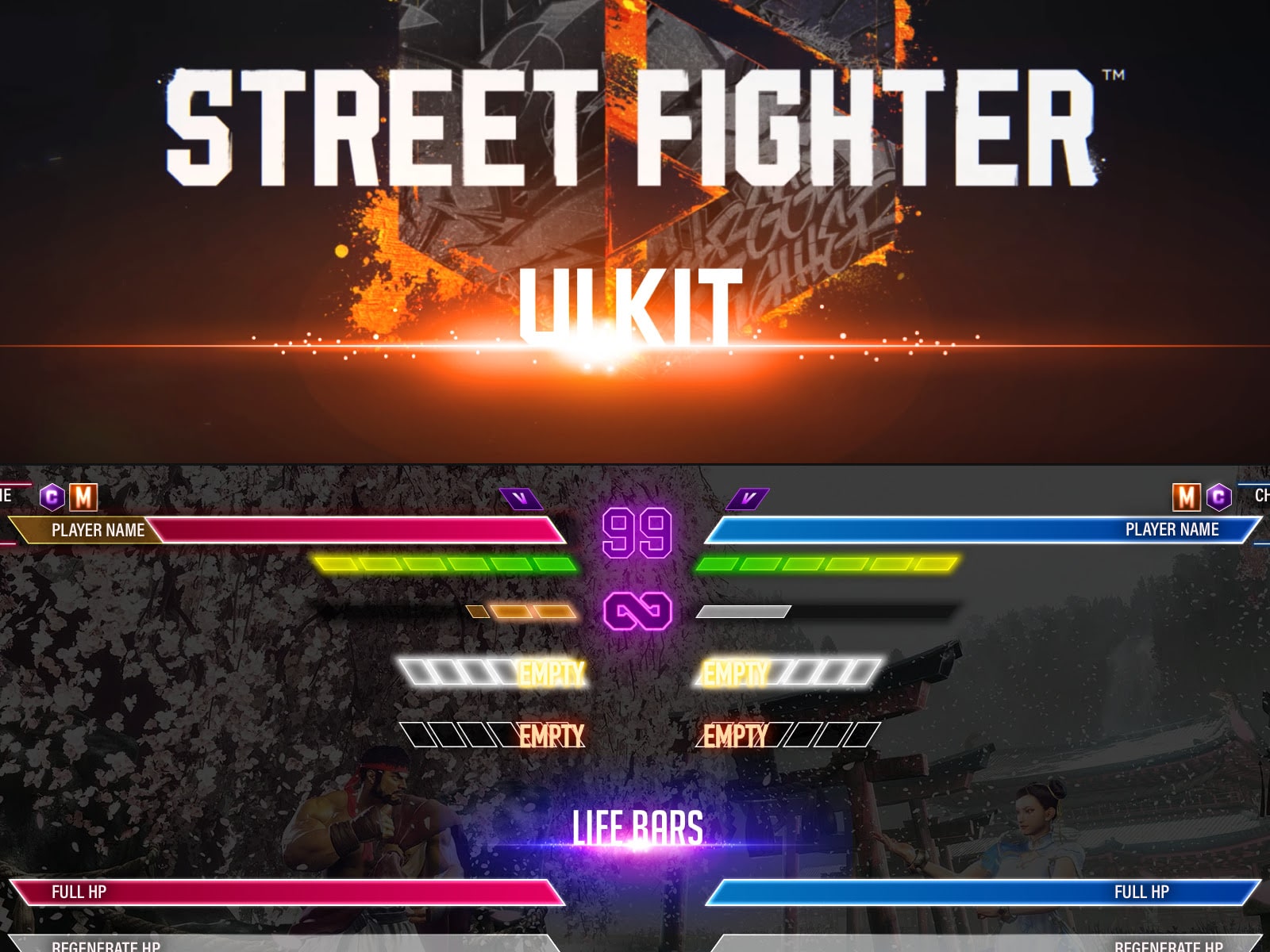 Street Fighter 6 UI Kit Sketch Resource