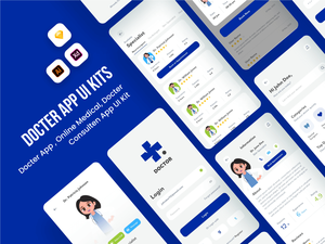 Doctor Mobile App Ui Kit - Ressource de croquis gratuite