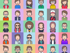 Разнообразные и красочные аватары эскиз ресурс