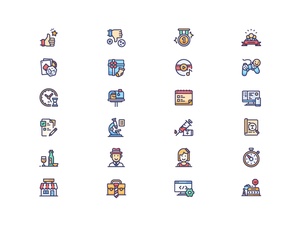 Business Icons - Filled and Outline Sketch Resource
