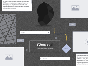 Charcoal Basic Wireframe Kit Sketch Resource