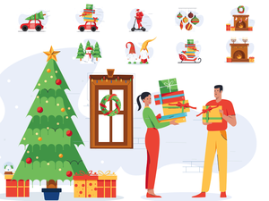 Weihnachten Illustrationen Pack Sketch Ressource