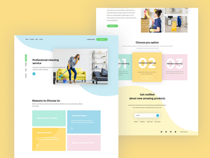 Cleaning Service Landing Page Sketch Resource