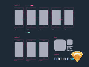 Mobile Wireframe Overview Sketch Resource