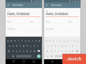 Android L keyboard Sketch Resource