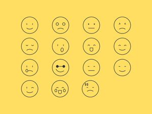 15 Outline Emoji Icons Sketch Resource