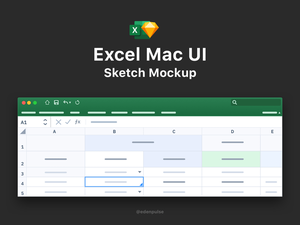 Excel Mac UI Mockup Sketch Resource