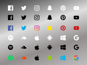 Flat Social Icons Sketch Resource
