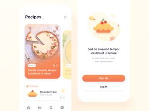 Pie Recipes App Concept Sketch Resource