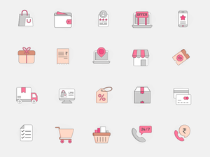 20 E-commerce Icons Sketch Resource
