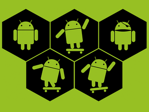 Ressource d'esquisse d'icônes Android cinq amusantes