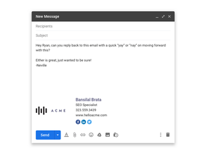 Gmail E-Mail Signatur Mockup Sketch Ressource
