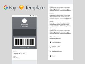 Ressource de croquis de modèle Google Pay pour Passes