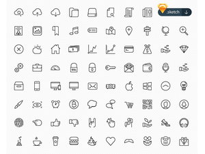 100 Beautiful Icons Sketch Resource