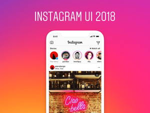 Комплект пользовательского интерфейса Instagram 2018 для эскиза