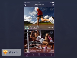 Sports iOS App View Sketch Resource