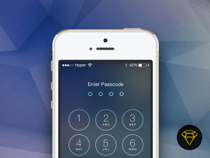 iOS 7 Lock with Passcode screen Sketch Resource