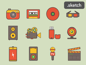 Media Icons Sketch Resource