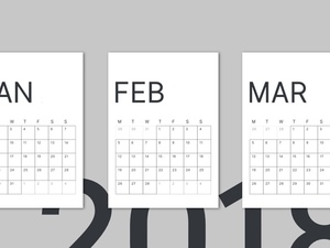 2018 Minimal Calendar Sketch Resource