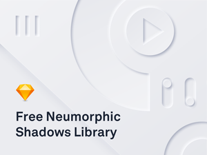 Neumorphische Bibliothek mit 8 Schattenskizzenressourcen