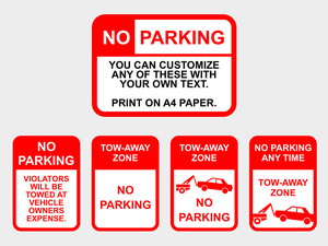Kein Parken-anpassbares Zeichen-Skizzierungsressourcen