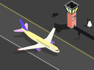 Plane Isometric Illustration Sketch Resource