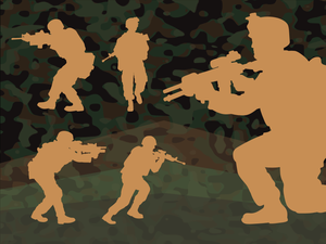 Recurso de boceto de siluetas de soldado